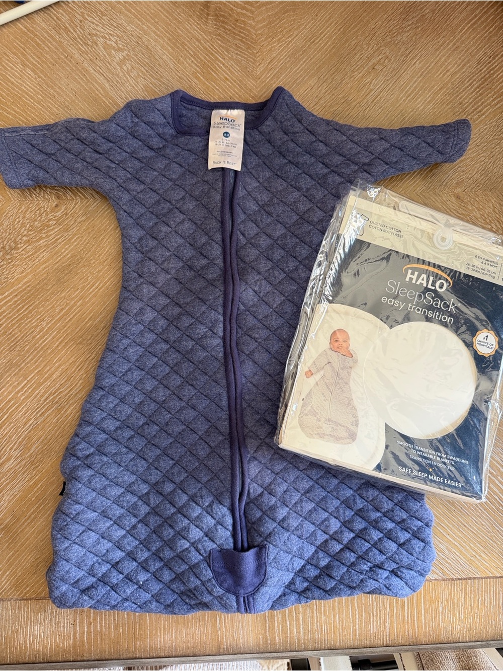 HALO SleepSack Easy Transition Quilted Cotton Baby Sleep Sack - Navy